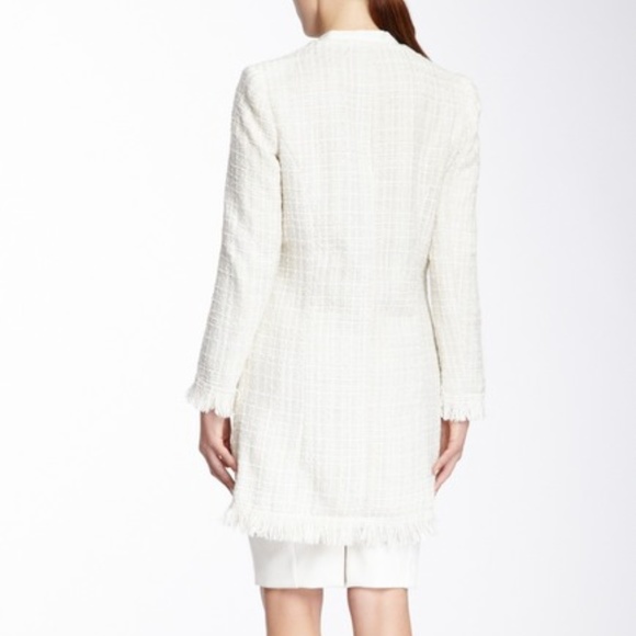 NWT Vertigo Paris Tweed Fringe Cream white Coat size XS $360 - Picture 3 of 8